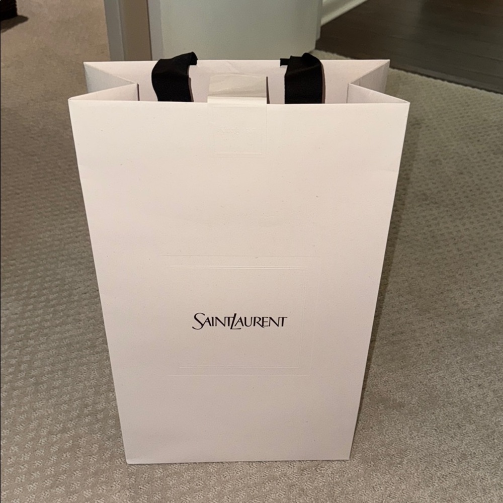 Saint Laurent White Shopping Bag